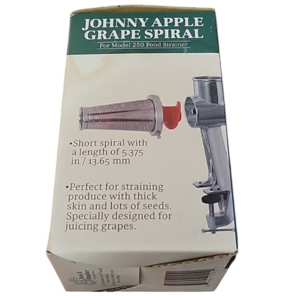 Root & Branches Johnny Apple Grape Spiral for Model 250 Food Strainer VKP250-4 - Picture 3 of 4